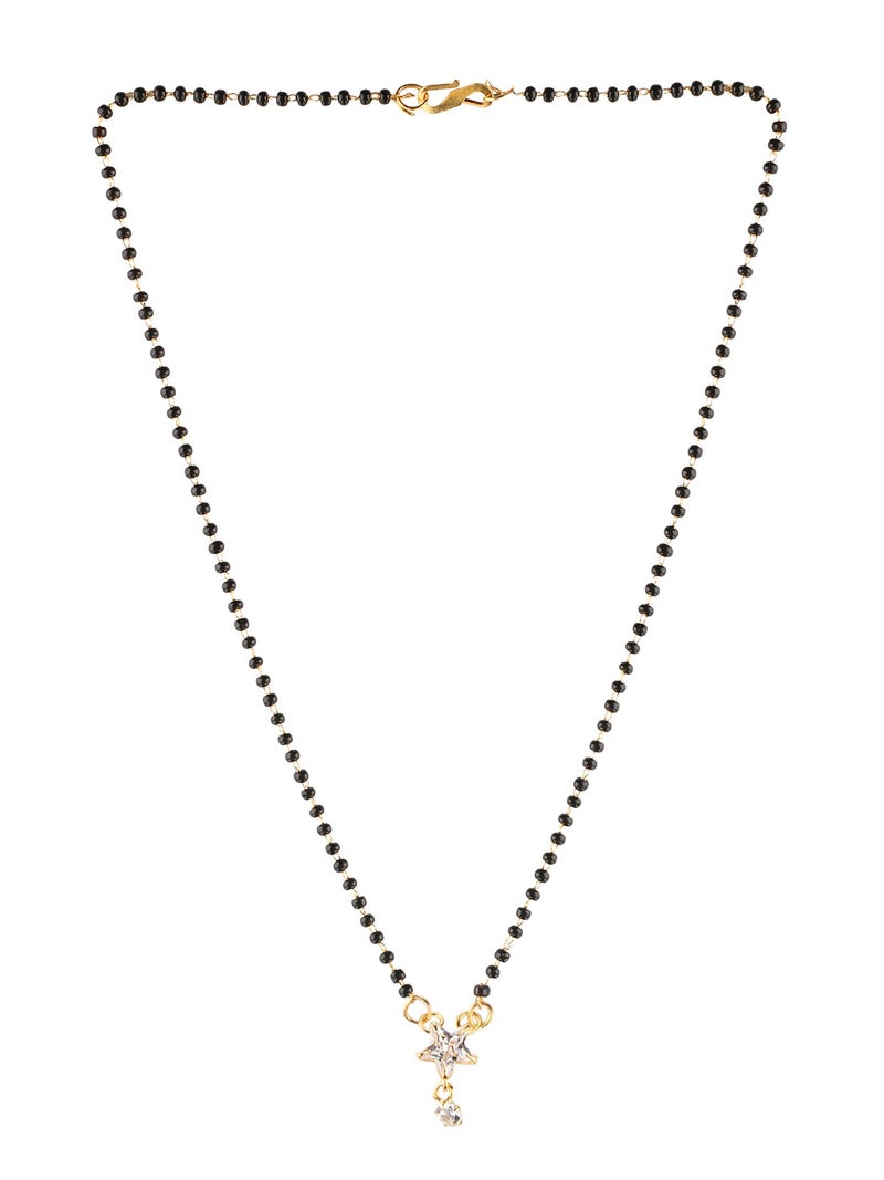 Efulgenz Indian Jewelry Mangalsutra Bollywood Traditional Crystal Pendant Necklace Black Beads Chain Mangalsutra Jewelry for Women - Image 1